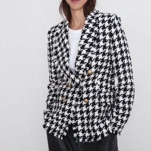 Zara Black and White Blazer